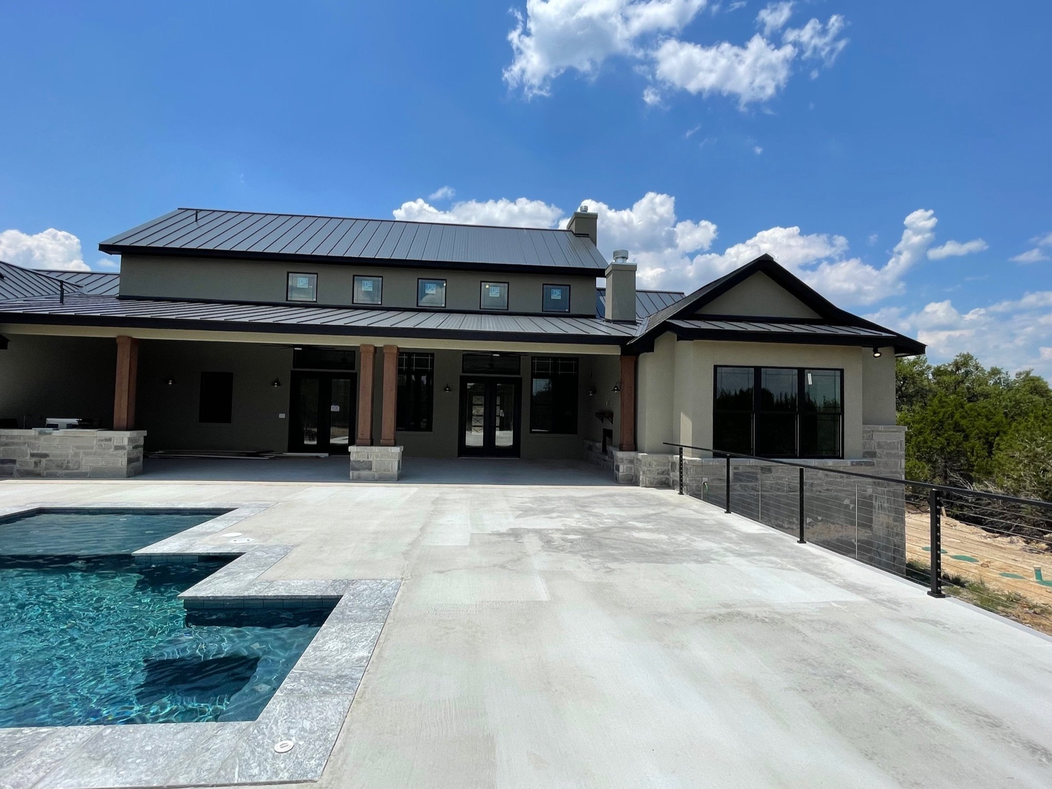 custom home build with pool