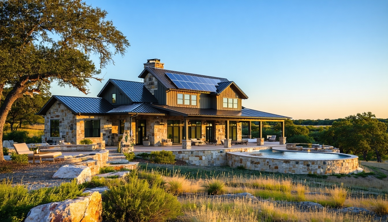 A picturesque energy-efficient home nestled in the