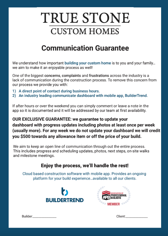 True Stone Communication Guarantee